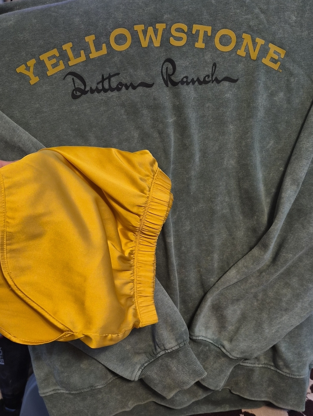 💛Yellow Stone Crewneck Paired With Yellow Pj Shorts💛